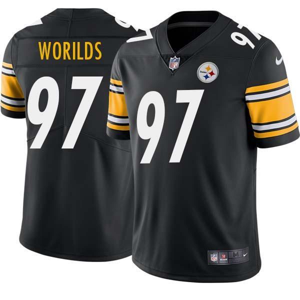 Black Mens Womens Youth Jason Worilds Steelers #97 Stitched American Football Jersey