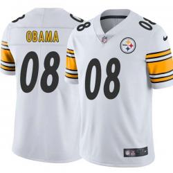White Mens Womens Youth Barack Obama Steelers #08 Stitched American Football Jersey