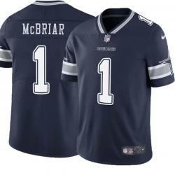 Navy Mat McBriar Cowboys #1 Stitched American Football Jersey Custom Sewn-on Patches Mens Womens Youth