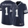 Navy Hunter Niswander Cowboys #1 Stitched American Football Jersey Custom Sewn-on Patches Mens Womens Youth