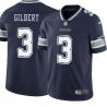 Navy Garrett Gilbert Cowboys #3 Stitched American Football Jersey Custom Sewn-on Patches Mens Womens Youth