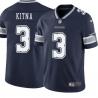 Navy Jon Kitna Cowboys #3 Stitched American Football Jersey Custom Sewn-on Patches Mens Womens Youth