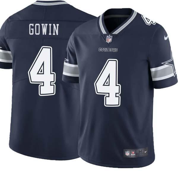 Navy Toby Gowin Cowboys #4 Stitched American Football Jersey Custom Sewn-on Patches Mens Womens Youth