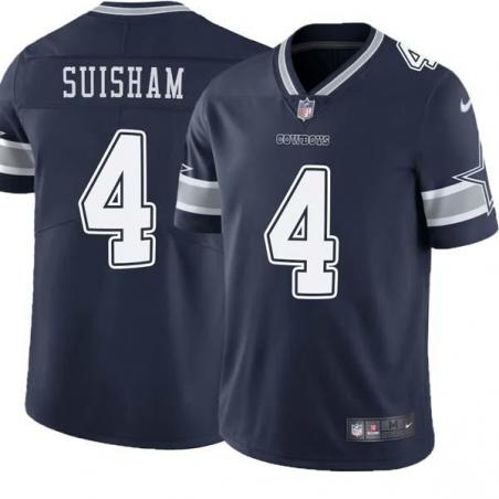 Navy Shaun Suisham Cowboys #4 Stitched American Football Jersey Custom Sewn-on Patches Mens Womens Youth