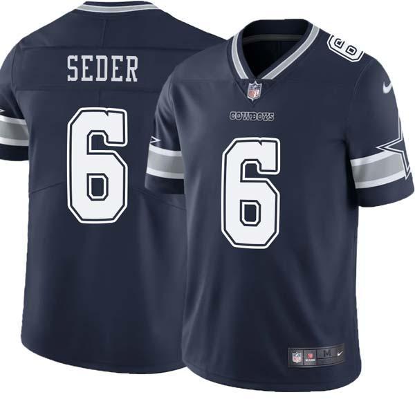 Navy Tim Seder Cowboys #6 Stitched American Football Jersey Custom Sewn-on Patches Mens Womens Youth