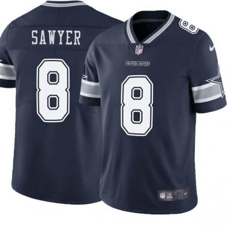 Navy Buzz Sawyer Cowboys #8 Stitched American Football Jersey Custom Sewn-on Patches Mens Womens Youth