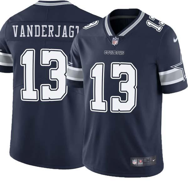 Navy Mike Vanderjagt Cowboys #13 Stitched American Football Jersey Custom Sewn-on Patches Mens Womens Youth
