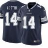 Navy Miles Austin Cowboys #14 Stitched American Football Jersey Custom Sewn-on Patches Mens Womens Youth