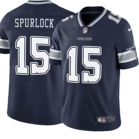 Navy Micheal Spurlock Cowboys #15 Stitched American Football Jersey Custom Sewn-on Patches Mens Womens Youth