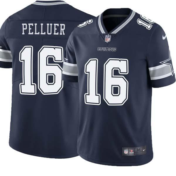 Navy Steve Pelluer Cowboys #16 Stitched American Football Jersey Custom Sewn-on Patches Mens Womens Youth