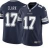 Navy Mike Clark Cowboys #17 Stitched American Football Jersey Custom Sewn-on Patches Mens Womens Youth