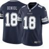 Navy Chris Boniol Cowboys #18 Stitched American Football Jersey Custom Sewn-on Patches Mens Womens Youth
