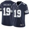 Navy Kevin Sweeney Cowboys #19 Stitched American Football Jersey Custom Sewn-on Patches Mens Womens Youth