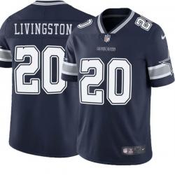 Navy Bruce Livingston Cowboys #20 Stitched American Football Jersey Custom Sewn-on Patches Mens Womens Youth