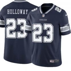 Navy Johnny Holloway Cowboys #23 Stitched American Football Jersey Custom Sewn-on Patches Mens Womens Youth