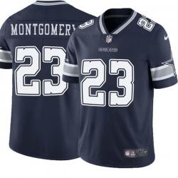 Navy Mike Montgomery Cowboys #23 Stitched American Football Jersey Custom Sewn-on Patches Mens Womens Youth
