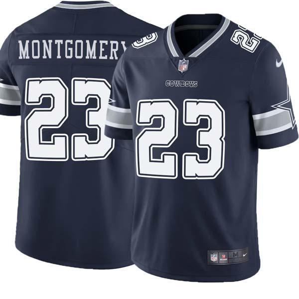 Navy Mike Montgomery Cowboys #23 Stitched American Football Jersey Custom Sewn-on Patches Mens Womens Youth