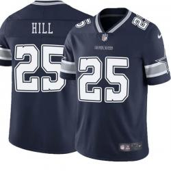 Navy Rod Hill Cowboys #25 Stitched American Football Jersey Custom Sewn-on Patches Mens Womens Youth