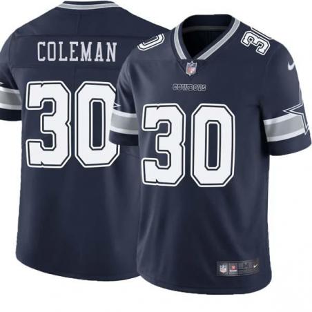 Navy Alonzo Coleman Cowboys #30 Stitched American Football Jersey Custom Sewn-on Patches Mens Womens Youth