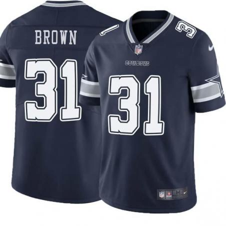 Navy Otto Brown Cowboys #31 Stitched American Football Jersey Custom Sewn-on Patches Mens Womens Youth