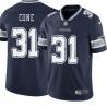 Navy Fred Cone Cowboys #31 Stitched American Football Jersey Custom Sewn-on Patches Mens Womens Youth