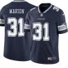 Navy Brock Marion Cowboys #31 Stitched American Football Jersey Custom Sewn-on Patches Mens Womens Youth