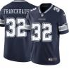 Navy Tom Franckhauser Cowboys #32 Stitched American Football Jersey Custom Sewn-on Patches Mens Womens Youth