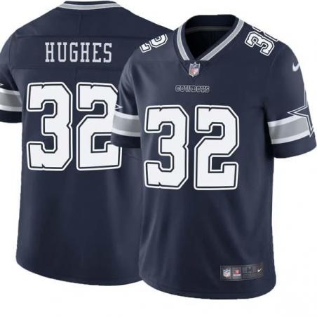 Navy Tyrone Hughes Cowboys #32 Stitched American Football Jersey Custom Sewn-on Patches Mens Womens Youth