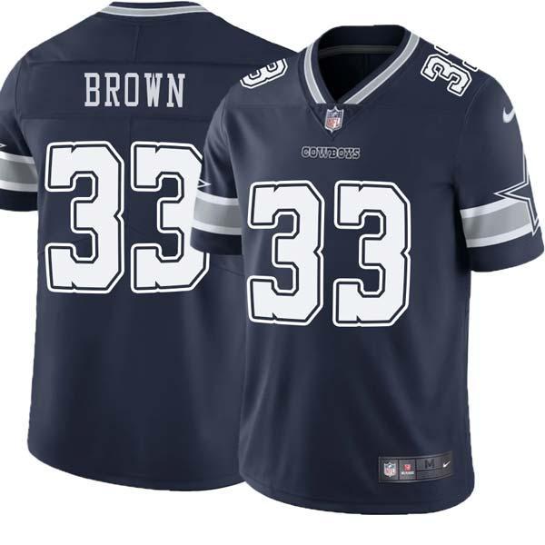 Navy Eric Brown Cowboys #33 Stitched American Football Jersey Custom Sewn-on Patches Mens Womens Youth