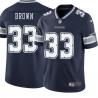 Navy Eric Brown Cowboys #33 Stitched American Football Jersey Custom Sewn-on Patches Mens Womens Youth