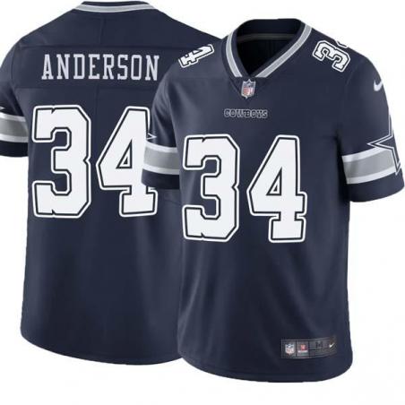 Navy Deon Anderson Cowboys #34 Stitched American Football Jersey Custom Sewn-on Patches Mens Womens Youth