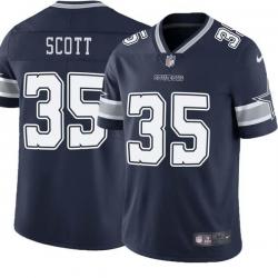 Navy Kevin Scott Cowboys #35 Stitched American Football Jersey Custom Sewn-on Patches Mens Womens Youth