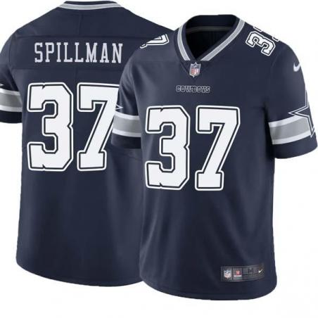 Navy C.J. Spillman Cowboys #37 Stitched American Football Jersey Custom Sewn-on Patches Mens Womens Youth
