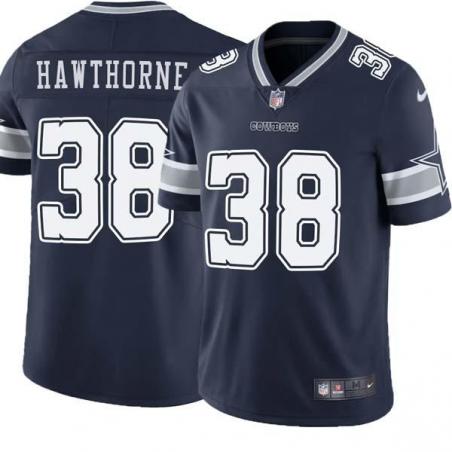 Navy Duane Hawthorne Cowboys #38 Stitched American Football Jersey Custom Sewn-on Patches Mens Womens Youth