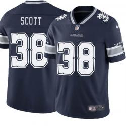 Navy Lynn Scott Cowboys #38 Stitched American Football Jersey Custom Sewn-on Patches Mens Womens Youth