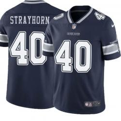 Navy Les Strayhorn Cowboys #40 Stitched American Football Jersey Custom Sewn-on Patches Mens Womens Youth