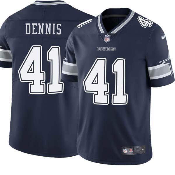 Navy Pat Dennis Cowboys #41 Stitched American Football Jersey Custom Sewn-on Patches Mens Womens Youth