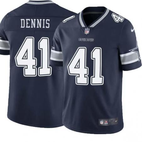 Navy Pat Dennis Cowboys #41 Stitched American Football Jersey Custom Sewn-on Patches Mens Womens Youth