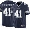 Navy Warren Livingston Cowboys #41 Stitched American Football Jersey Custom Sewn-on Patches Mens Womens Youth