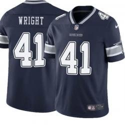 Navy Charles Wright Cowboys #41 Stitched American Football Jersey Custom Sewn-on Patches Mens Womens Youth