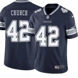 Navy Barry Church Cowboys #42 Stitched American Football Jersey Custom Sewn-on Patches Mens Womens Youth