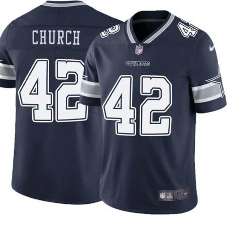 Navy Barry Church Cowboys #42 Stitched American Football Jersey Custom Sewn-on Patches Mens Womens Youth