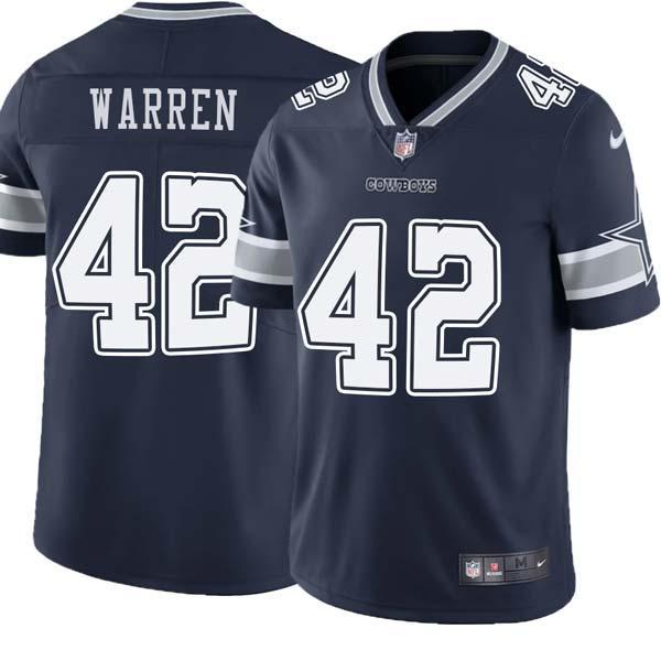 Navy Chris Warren Cowboys #42 Stitched American Football Jersey Custom Sewn-on Patches Mens Womens Youth