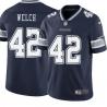 Navy Claxton Welch Cowboys #42 Stitched American Football Jersey Custom Sewn-on Patches Mens Womens Youth