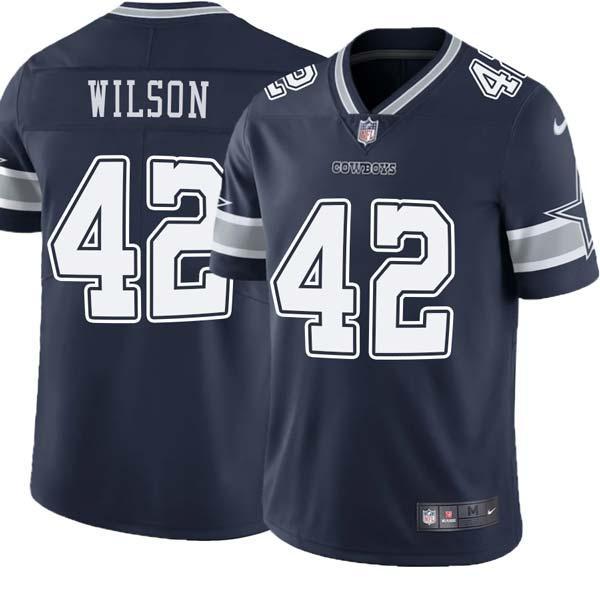 Navy Robert Wilson Cowboys #42 Stitched American Football Jersey Custom Sewn-on Patches Mens Womens Youth