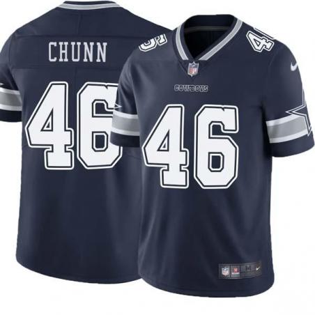 Navy Jordan Chunn Cowboys #46 Stitched American Football Jersey Custom Sewn-on Patches Mens Womens Youth