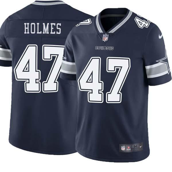 Navy Clayton Holmes Cowboys #47 Stitched American Football Jersey Custom Sewn-on Patches Mens Womens Youth