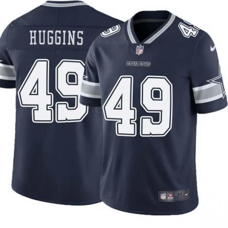 Navy Johnny Huggins Cowboys #49 Stitched American Football Jersey Custom Sewn-on Patches Mens Womens Youth