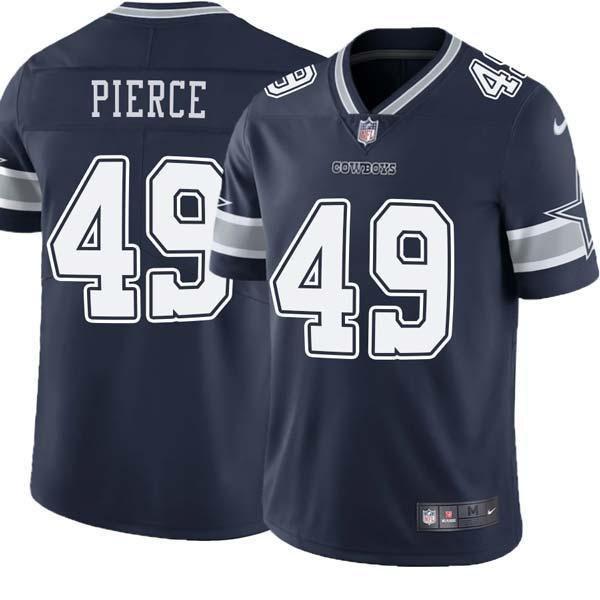 Navy Brett Pierce Cowboys #49 Stitched American Football Jersey Custom Sewn-on Patches Mens Womens Youth