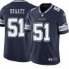 Navy Tom Braatz Cowboys #51 Stitched American Football Jersey Custom Sewn-on Patches Mens Womens Youth